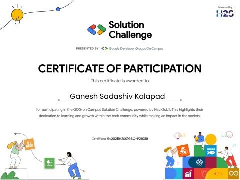 GDG on Campus Solution Challenge Participation