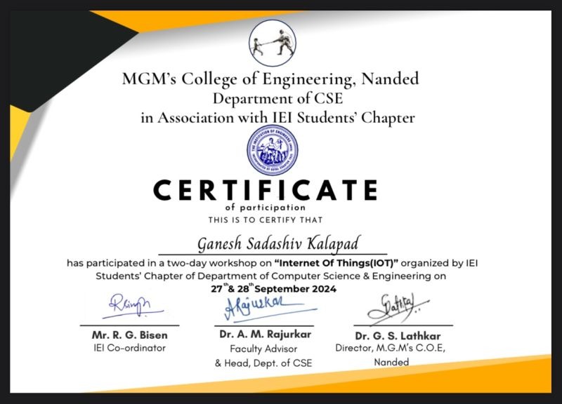 MGM COE 2-day Workshop on Internet of Things (IoT)
